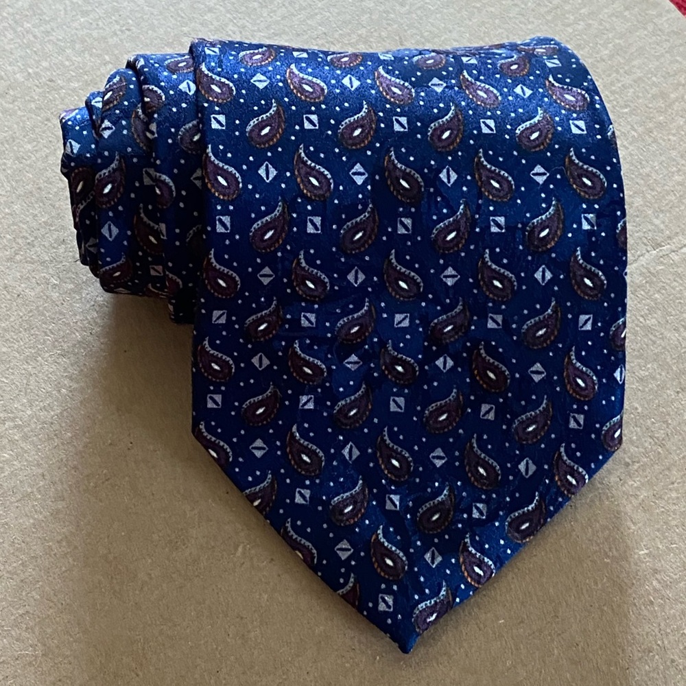 Christian Dior Monsieur Dark Blue Patterned Tie